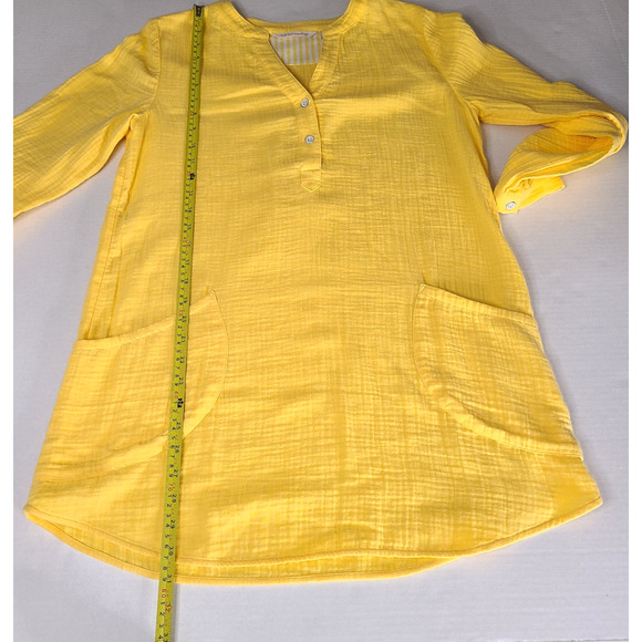 SOFT SURROUNDINGS Santorini Gauze Pullover Tunic Top Butter Yellow Small Cotton - Picture 10 of 10